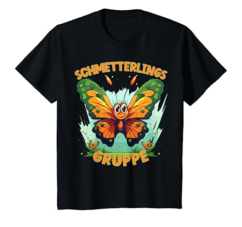 Kinder Schmetterlingsgruppe in der Kita, Kindergarten Gruppe T-Shirt Kinder Schmetterlingsgruppe in der Kita, Kindergarten Gruppe T-Shirt von Gruppenshirts mit Maskottchen, Kindergarten