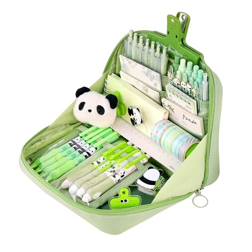 Federmäppchen, niedlich, Kawaii, großes Fassungsvermögen, ästhetischer Reißverschluss, Stifthalter, Organizer-Tasche für Kinder (grün) von Grurun