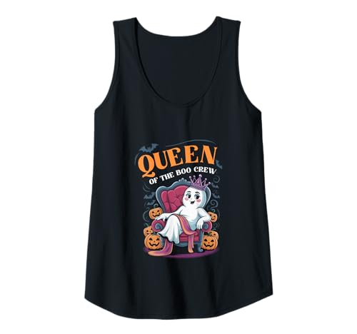 Damen Königin der Boo-Crew Lustige Halloween Mama Mutter Mami Tank Top Damen Königin der Boo-Crew Lustige Halloween Mama Mutter Mami Tank Top von Gruselig-süße Geisterkönigin Halloween-Nacht Grafi