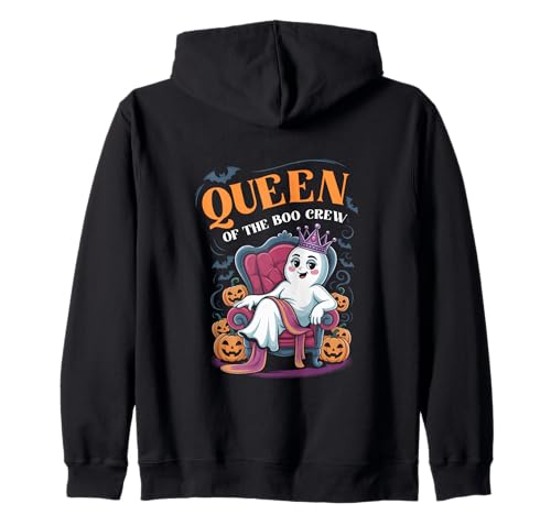 Königin der Boo-Crew Lustige Halloween Mama Mutter Mami Kapuzenjacke von Gruselig-süße Geisterkönigin Halloween-Nacht Grafi