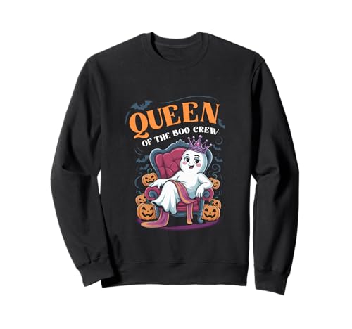 Königin der Boo-Crew Lustige Halloween Mama Mutter Mami Sweatshirt von Gruselig-süße Geisterkönigin Halloween-Nacht Grafi