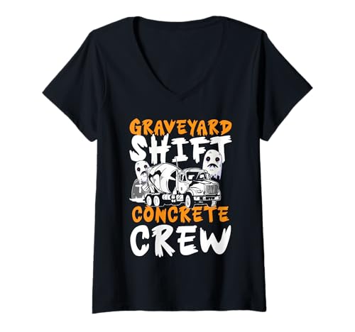 Damen Graveyard Shift Concrete Crew Halloween Design T-Shirt mit V-Ausschnitt Damen Graveyard Shift Concrete Crew Halloween Design T-Shirt mit V-Ausschnitt von Gruseliges 31. Oktober Design Halloween