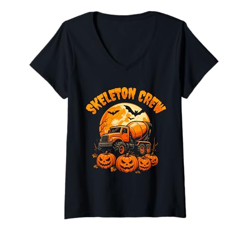 Damen Skeleton Crew Concrete Crew Halloween Design T-Shirt mit V-Ausschnitt Damen Skeleton Crew Concrete Crew Halloween Design T-Shirt mit V-Ausschnitt von Gruseliges 31. Oktober Design Halloween