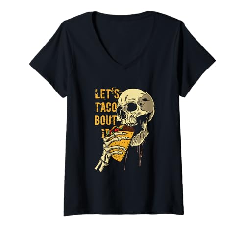 Damen Taco Design für Halloween Kürbis, Hexen und Geister T-Shirt mit V-Ausschnitt Damen Taco Design für Halloween Kürbis, Hexen und Geister T-Shirt mit V-Ausschnitt von Gruseliges Halloween Taco Design