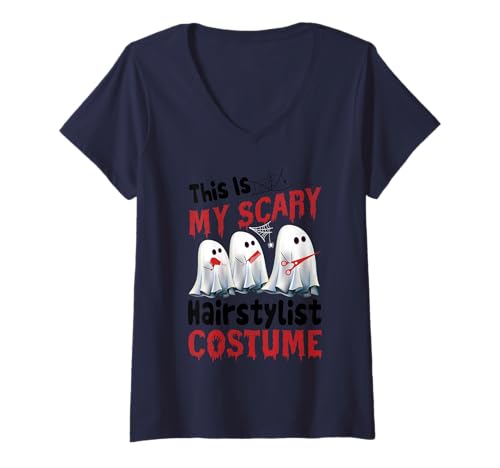 Damen Design für Halloween Kürbis, Hexen und Geister T-Shirt mit V-Ausschnitt Damen Design für Halloween Kürbis, Hexen und Geister T-Shirt mit V-Ausschnitt von Gruseliges Halloween lustiges Design