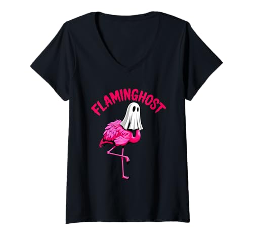 Damen Design für Halloween Kürbis, Hexen und Geister T-Shirt mit V-Ausschnitt Damen Design für Halloween Kürbis, Hexen und Geister T-Shirt mit V-Ausschnitt von Gruseliges Halloween lustiges Design