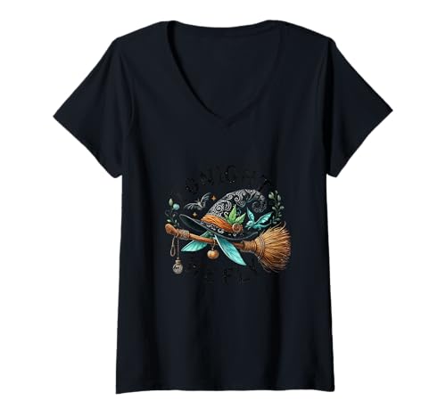 Damen Design für Halloween Kürbis, Hexen und Geister T-Shirt mit V-Ausschnitt Damen Design für Halloween Kürbis, Hexen und Geister T-Shirt mit V-Ausschnitt von Gruseliges Halloween lustiges Design