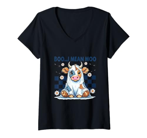 Damen Design für Halloween Kürbis, Hexen und Geister T-Shirt mit V-Ausschnitt Damen Design für Halloween Kürbis, Hexen und Geister T-Shirt mit V-Ausschnitt von Gruseliges Halloween lustiges Design