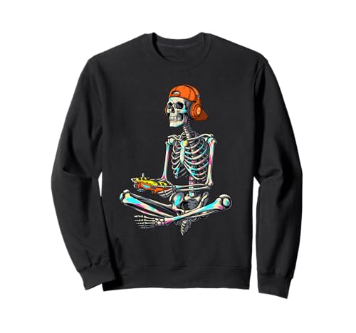 Skelett Gamer Halloween Videospiel Jungen Männer Design Sweatshirt Skelett Gamer Halloween Videospiel Jungen Männer Design Sweatshirt von Gruseliges Skelett-Gamer-Kostüm für Halloween