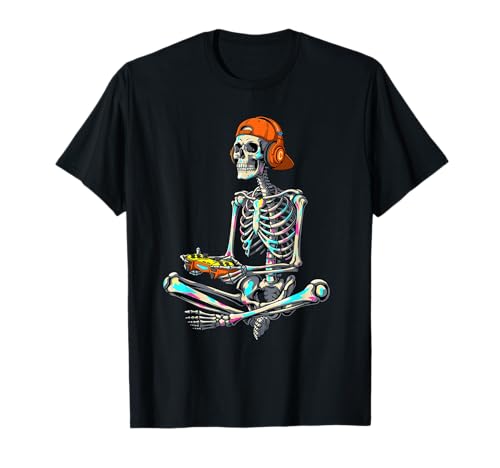 Skelett Gamer Halloween Videospiel Jungen Männer Design T-Shirt Skelett Gamer Halloween Videospiel Jungen Männer Design T-Shirt von Gruseliges Skelett-Gamer-Kostüm für Halloween