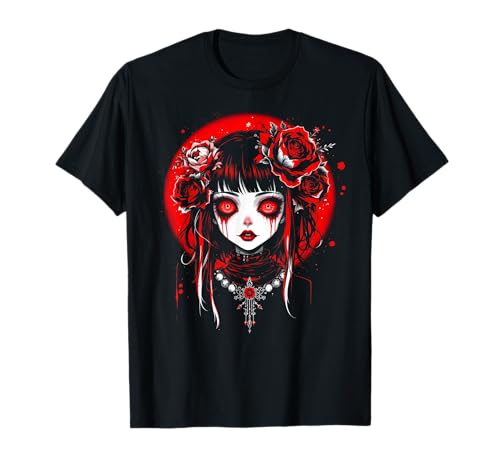 Horror Anime Manga Girl I Gothic Outfit I Japanisches Chibi T-Shirt Horror Anime Manga Girl I Gothic Outfit I Japanisches Chibi T-Shirt von Gruseliges Yokai Mädchen I Fantasy Kawaii Ästhetik