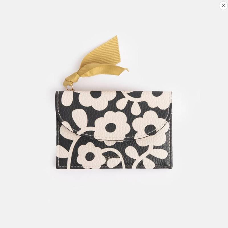 Kartenhalter Mit Münzfach "Flowers" | Blumen S/W Kartenhalter Mit Münzfach "Flowers" | Blumen S/W von GrussWerk