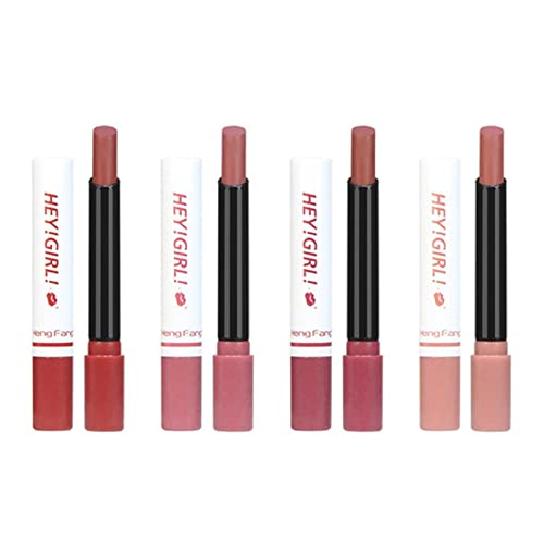 4-teiliges, Mattes, Flüssiges Lippenstift-Make-up-Set, Langanhaltendes, Wasserdichtes Lipgloss-Set Aus Samtigem Nude, Lippen-Make-up-Geschenksets Für Mädchen Und Frauen von Gruwkue