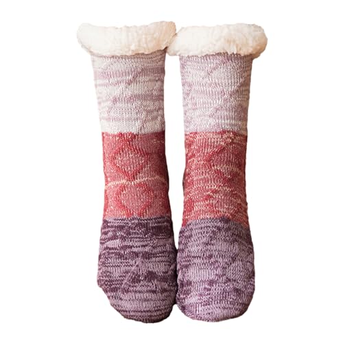 Bodensocken für den Innenbereich, Winter-Bodensocken - Slipper-Socken für Damen,Bequeme Gripper-Slipper-Socken, rutschfeste, flauschige Schlafsocken, Geschenk für schwangere Frauen Gruwkue von Gruwkue