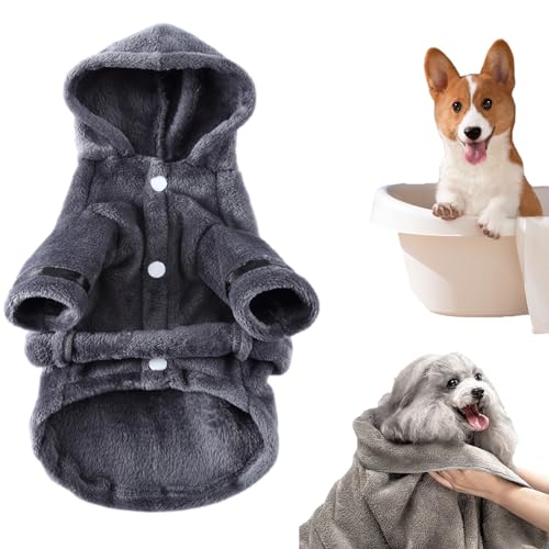 Gruwkue Hunde-Bademantel-Handtuch | Weiche Hundehandtücher | Weiche, saugfähige Haustier-Bade- und Trockenhandtücher aus Mikrofaser für kleine, mittelgroße Haustiere und Welpen von Gruwkue