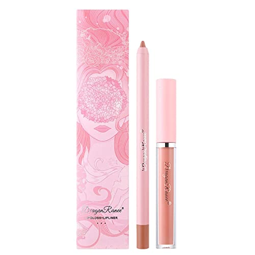 Lipliner-Lippenstift, Lipliner-Stifte - Glänzende Make-up-Stifte | 2-in-1-Lipliner und mattierter Lippenstift, Lipliner-Stift, Lippenfüller, Geburtstagsgeschenk für Frauen und Mädchen Gruwkue von Gruwkue