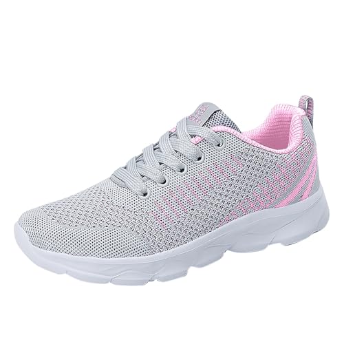 Damenschuhe Elegant Und Bequem, Damen Sportschuhe, Fashion Elegant Barfußschuhe Leichtgewichts Atmungsaktiv Freizeitschuhe Outdoor Wandern Laufschuhe Mesh Fitnessschuhe von Gsheocm