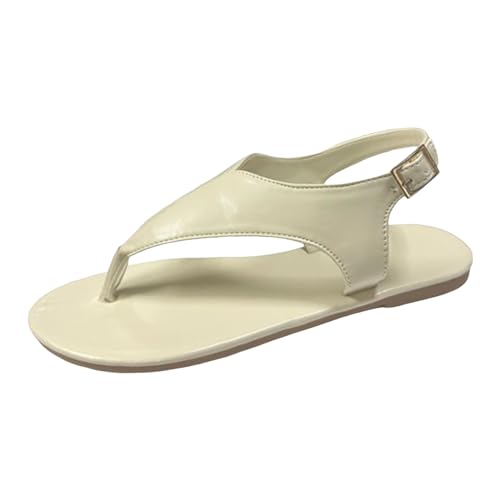 Flipflops Damen, Orthopädische Sandalen Damen, Komfort Geteilten Sandaletten Leichtgewichts Atmungsaktiv Strandsandalen Freizeit Fashion Flache Sandale Offene Zehe Tanga Sandalen von Gsheocm