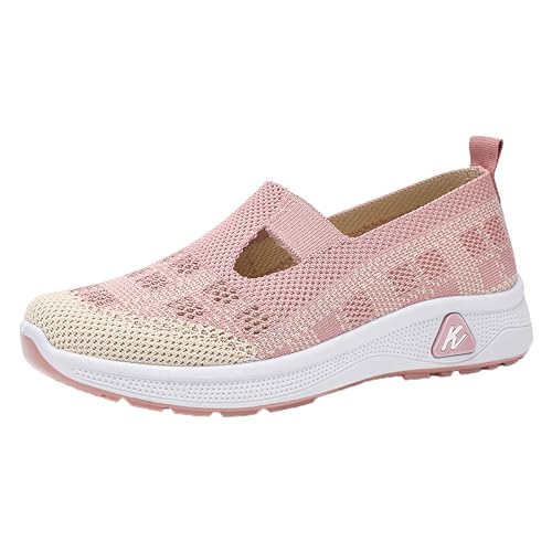 Gsheocm Barfuss Schuhe Damen, Sneaker Damen Sommer, Leichte Atmungsaktiv Sommerschuhe Komfort Mesh Freizeitschuhe Outdoor Utschfeste Turnschuhe Athletisch Fitnessschuhe von Gsheocm