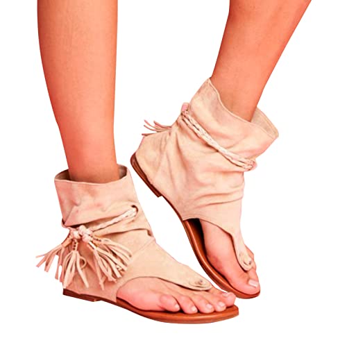 Gsheocm Damen Sandalen Elegant Peeptoe Outdoorsandalen Strandsandalen Bequeme Elegant Casual Mode Schuhe Blockabsatz Sandals Freizeitsandale Böhmen Sommerschuhe Keilsandale Stiletto-Sandalen von Gsheocm