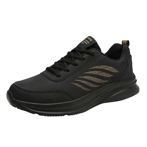 Gsheocm Herren Sneaker Weiß Herrenschuhe Lässige Laace Up Einfarbig Lässige Mode Einfache Schuhe Laufschuhe Halbschuh von Gsheocm