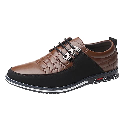 Gsheocm Schuhe Herren Wasserdicht 44 Atmungsaktiver, bequemer Business-Slip-On für Herren im modischen Stil, lässige, farblich passende Lederschuhe Compatible with Motorrad Schuhe Herren 48 von Gsheocm