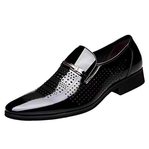 Gsheocm Schuhe im klassischen Stil für Herren zum Hineinschlüpfen aus PU- mit niedriger Gummisohle und Blockabsatz Herren Schuhe Stiefelette von Gsheocm