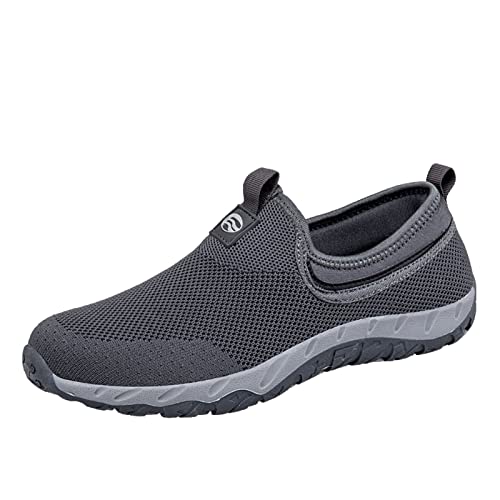 Gsheocm Sneakers Herren Paar Herren New Spring Flying Knit Slip On Casual Sportschuhe für mittlere und ältere Menschen Turnschuhe von Gsheocm