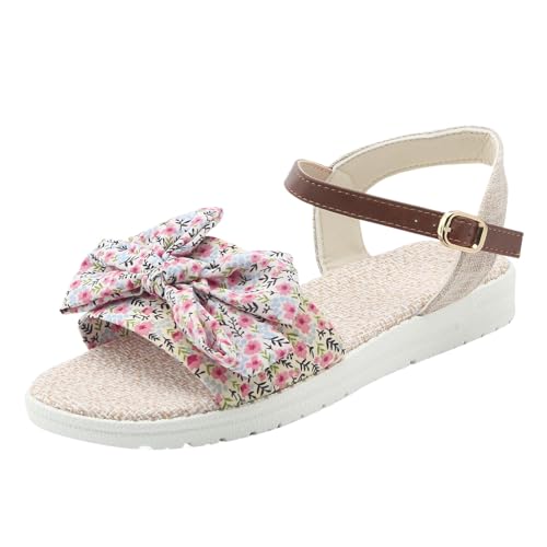 Sandalen Damen Sommer Bequem, Damen Espadrille-Sandale, Flache Sandale Schuhe Dicke Sohlen Sommersandale Sandaletten Fashion Atmungsaktiv Sandalette Strandsandaletten von Gsheocm