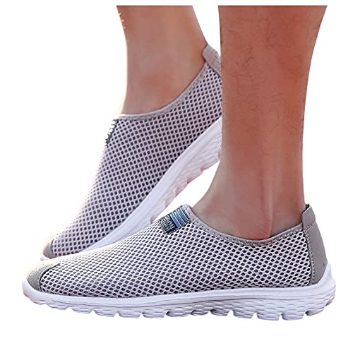 Sneaker Herren Weiß Joggingschuhe Schnürhalbschuhe Schlüpfen Schuhe Bequeme Weiche Tennisschuhe Leichtgewichts Atmungsaktiv Fitnessschuhe Hallenschuhe Halbschuh von Gsheocm