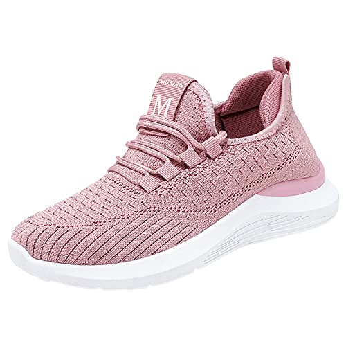 Sneaker Keilabsatz Damen Sportschuhe Wanderschuhe Modische Komfort Trainingsschuhe Walking Schuhe Leichtgewichts Atmungsaktiv Fitnessschuhe Treckingschuhe Leichtathletikschuhe (Schleife A-Purple, 37) von Gsheocm