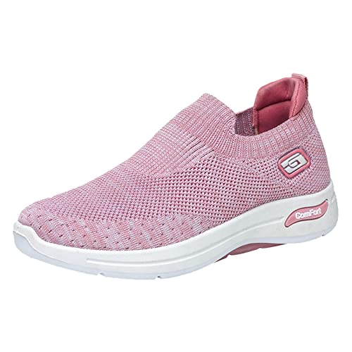 Sommerschuhe Damen, Damen Sportschuhe, Weichen Fashion Barfußschuhe Atmungsaktiv Leichtgewichts Freizeitschuhe Flache Mesh Laufschuhe Fitnessstudio Tennisschuhe von Gsheocm