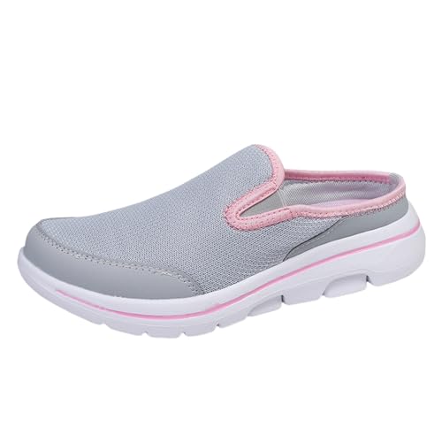 Sommerschuhe Damen Bequem, Damen Sportschuhe, Einfarbig Fashion Barfußschuhe Atmungsaktiv Leichtgewichts Freizeitschuhe Mesh Wandern Laufschuhe Fitnessstudio Turnschuhe von Gsheocm