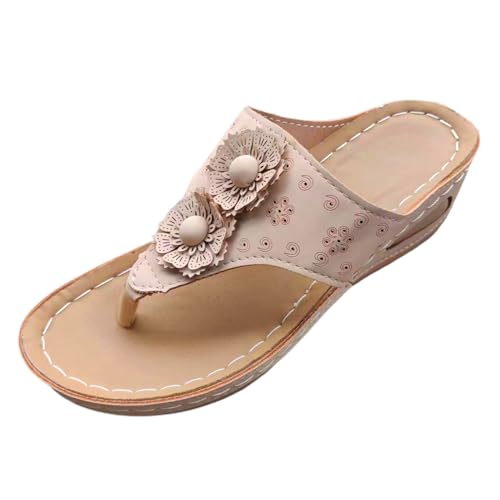 Zehentrenner Sandalen Damen, Orthopädische Sandalen Damen, Geteilten Bequem Sandaletten Atmungsaktiv Leichtgewichts Strandsandalen Casual Fashion Plateausandalen Offene Zehe Tanga Sandalen von Gsheocm