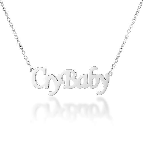 Gsoouas Blessed Freedom Halskette Einfacher kreativer Buchstabenanhänger Glückspaar Geschenk für Frauen, Edelstahl, Edelstein Na von Gsoouas