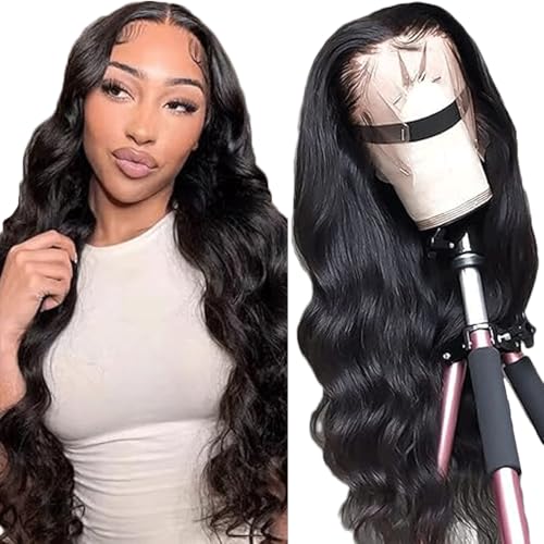 Gsoroel 13x6 Swiss Lace Front Wig Echthaar Perücke Minimal Tangle Minimal Shedding Unprocessed Body Wave Glueless Wig 1B Schwarze Perücke For Women 18 Inch Gsoroel 13x6 Swiss Lace Front Wig Echthaar Perücke Minimal Tangle Minimal Shedding Unprocessed Body Wave Glueless Wig 1B Schwarze Perücke For Women 18 Inch von Gsoroel