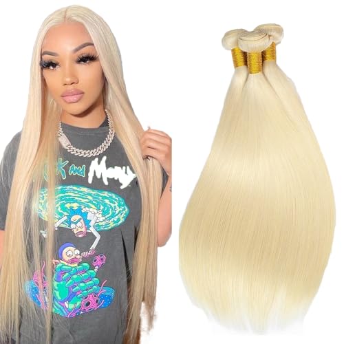 Gsoroel 22 24 26 Inch Straight Bundles Human Hair Extension Unprocessed Menschliches Haar #613 Light Blonde Brazilian Virgin Hair Minimal Shedding For Women 3 Bundles Total 300g Gsoroel 22 24 26 Inch Straight Bundles Human Hair Extension Unprocessed Menschliches Haar #613 Light Blonde Brazilian Virgin Hair Minimal Shedding For Women 3 Bundles Total 300g von Gsoroel