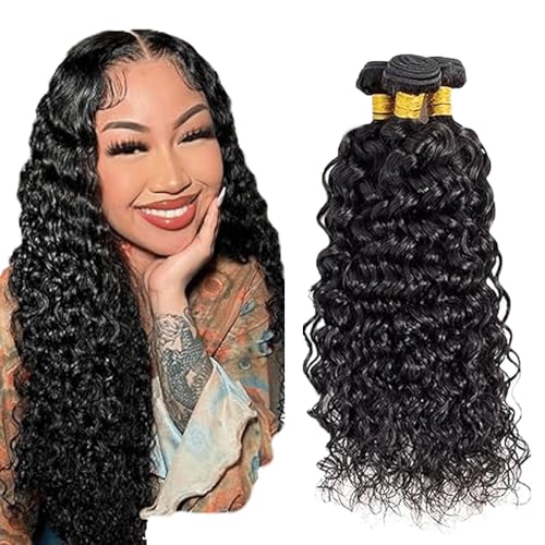 Gsoroel 22 24 26 Inch Water Wave Bundles Human Hair Extension Unprocessed Menschliches Haar #1B Natural Black Brazilian Virgin Hair Minimal Shedding For Women 3 Bundles Total 300g Gsoroel 22 24 26 Inch Water Wave Bundles Human Hair Extension Unprocessed Menschliches Haar #1B Natural Black Brazilian Virgin Hair Minimal Shedding For Women 3 Bundles Total 300g von Gsoroel