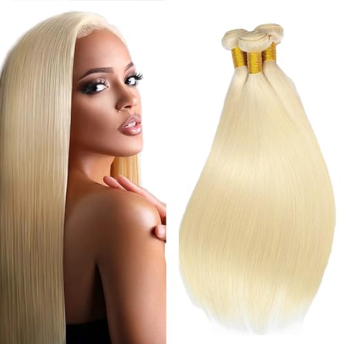 Gsoroel 26 28 30 Inch Straight Bundles Human Hair Extension Unprocessed Menschliches Haar #613 Light Blonde Brazilian Virgin Hair Minimal Shedding For Women 3 Bundles Total 300g Gsoroel 26 28 30 Inch Straight Bundles Human Hair Extension Unprocessed Menschliches Haar #613 Light Blonde Brazilian Virgin Hair Minimal Shedding For Women 3 Bundles Total 300g von Gsoroel