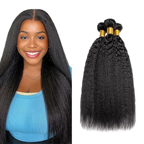 Gsoroel 26 28 30 Inch Yaki Straight Bundles Human Hair Extension Unprocessed Menschliches Haar 1B Natural Black Brazilian Virgin Hair Minimal Shedding For Women 3 Bundles Total 300g Gsoroel 26 28 30 Inch Yaki Straight Bundles Human Hair Extension Unprocessed Menschliches Haar 1B Natural Black Brazilian Virgin Hair Minimal Shedding For Women 3 Bundles Total 300g von Gsoroel