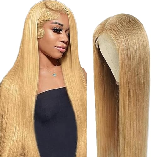 Gsoroel 28 Inch 13x6 HD Lace Front Wig Human Hair #27 Honey Blonde Color 150% Density Straight Lace Front Wig Human Hair Pre Plucked Glueless Wigs Echthaar Perücke for Women Gsoroel 28 Inch 13x6 HD Lace Front Wig Human Hair #27 Honey Blonde Color 150% Density Straight Lace Front Wig Human Hair Pre Plucked Glueless Wigs Echthaar Perücke for Women von Gsoroel