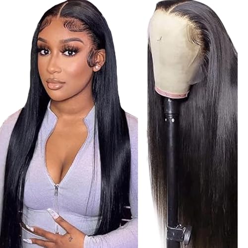 Gsoroel 30 Zoll 13x6 HD Lace Front Wig Menschliches Haar 1B Schwarze Perücke 150% Density Straight Lace Front Wig Menschliches Haar Pre Plucked Glueless Wigs Menschliches Haar Wig for Women Gsoroel 30 Zoll 13x6 HD Lace Front Wig Menschliches Haar 1B Schwarze Perücke 150% Density Straight Lace Front Wig Menschliches Haar Pre Plucked Glueless Wigs Menschliches Haar Wig for Women von Gsoroel