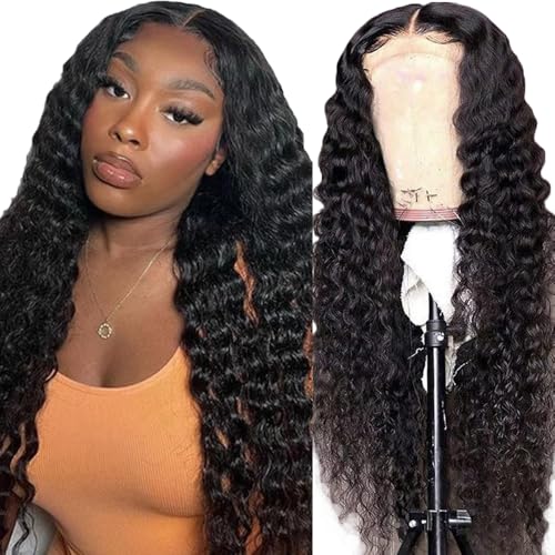 Gsoroel 4x1 Lace Front Human Hair Wig Deep Wave Glueless Wig Swiss Lace 1B Natural Black Color 150% Density Brazilian Virgin Menschliches Haar Pre Plucked With Baby Hair For Women 20 Inch Gsoroel 4x1 Lace Front Human Hair Wig Deep Wave Glueless Wig Swiss Lace 1B Natural Black Color 150% Density Brazilian Virgin Menschliches Haar Pre Plucked With Baby Hair For Women 20 Inch von Gsoroel