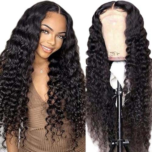 Gsoroel 4x1 Lace Front Human Hair Wig Deep Wave Glueless Wig Swiss Lace 1B Natural Black Color 150% Density Brazilian Virgin Menschliches Haar Pre Plucked With Baby Hair For Women 26 Inch Gsoroel 4x1 Lace Front Human Hair Wig Deep Wave Glueless Wig Swiss Lace 1B Natural Black Color 150% Density Brazilian Virgin Menschliches Haar Pre Plucked With Baby Hair For Women 26 Inch von Gsoroel