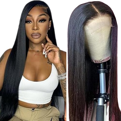 Gsoroel 4x1 Lace Front Human Hair Wig Straight Glueless Wig Swiss Lace 1B Natural Black Color 150% Density Brazilian Virgin Menschliches Haar Pre Plucked With Baby Hair For Women 30 Inch Gsoroel 4x1 Lace Front Human Hair Wig Straight Glueless Wig Swiss Lace 1B Natural Black Color 150% Density Brazilian Virgin Menschliches Haar Pre Plucked With Baby Hair For Women 30 Inch von Gsoroel