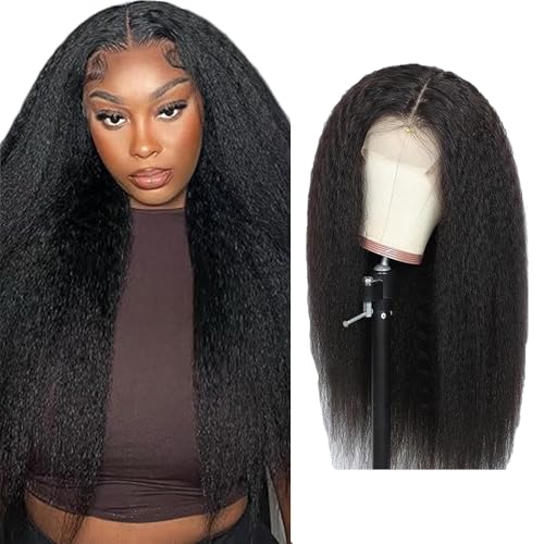 Gsoroel 4x1 Lace Front Human Hair Wig Yaki Straight Glueless Wig Swiss Lace 1B Natural Black Color 150% Density Brazilian Virgin Menschliches Haar Pre Plucked With Baby Hair For Women 24 Inch Gsoroel 4x1 Lace Front Human Hair Wig Yaki Straight Glueless Wig Swiss Lace 1B Natural Black Color 150% Density Brazilian Virgin Menschliches Haar Pre Plucked With Baby Hair For Women 24 Inch von Gsoroel