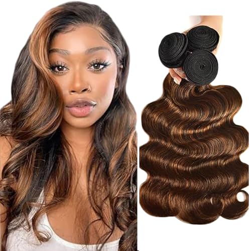 Gsoroel Body Wave Bundles Human Hair Extension 100% Unprocessed Menschliches Haar p4/30 Highlight Brown Echthaar Perücke Brazilian Virgin Hair No Tangle For Women 3 Bundles Total 300g 26 28 30 Inch Gsoroel Body Wave Bundles Human Hair Extension 100% Unprocessed Menschliches Haar p4/30 Highlight Brown Echthaar Perücke Brazilian Virgin Hair No Tangle For Women 3 Bundles Total 300g 26 28 30 Inch von Gsoroel