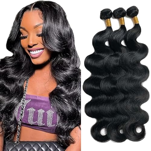 Gsoroel Body Wave Bundles Human Hair Extension Unprocessed Menschliches Haar #1B Natural Black Brazilian Virgin Hair Minimal Shedding For Women 3 Bundles Total 300g 14 16 18 Inch Gsoroel Body Wave Bundles Human Hair Extension Unprocessed Menschliches Haar #1B Natural Black Brazilian Virgin Hair Minimal Shedding For Women 3 Bundles Total 300g 14 16 18 Inch von Gsoroel