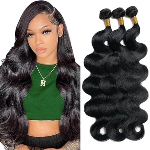 Gsoroel Body Wave Bundles Human Hair Extension Unprocessed Menschliches Haar 1B Natural Black Brazilian Virgin Hair Minimal Shedding For Women 3 Bundles Total 300g 18 20 22 Inch Gsoroel Body Wave Bundles Human Hair Extension Unprocessed Menschliches Haar 1B Natural Black Brazilian Virgin Hair Minimal Shedding For Women 3 Bundles Total 300g 18 20 22 Inch von Gsoroel