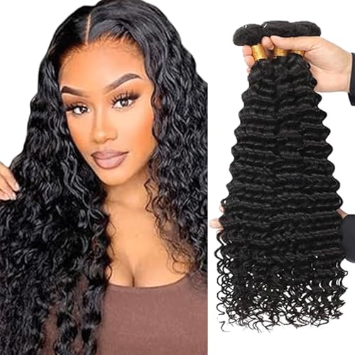 Gsoroel Deep Wave Bundles Human Hair Extension 100% Unprocessed Menschliches Haar 1B Natural Black Echthaar Perücke Brazilian Virgin Hair No Tangle For Women 3 Bundles Total 300g 16 18 20 Zoll Gsoroel Deep Wave Bundles Human Hair Extension 100% Unprocessed Menschliches Haar 1B Natural Black Echthaar Perücke Brazilian Virgin Hair No Tangle For Women 3 Bundles Total 300g 16 18 20 Zoll von Gsoroel